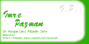 imre pazman business card